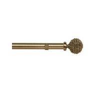 Unknown 28mm Fixed Length Metal Eyelet Curtain Pole Set In Antique Brass - Mia Finial, 240Cm