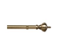 Unknown 28mm Fixed Length Metal Eyelet Curtain Pole Set In Antique Brass - Vienna Finial, 90Cm