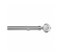 Unknown 28mm Fixed Length Metal Eyelet Curtain Pole Set In Chrome - Bella Finial, 150Cm