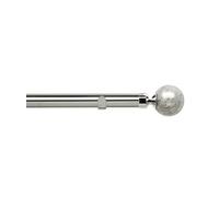 Unknown 28mm Fixed Length Metal Eyelet Curtain Pole Set In Chrome - Empire Finial, 400Cm