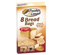 Unknown 2X 8 Piece Bread Bags, Clear, Disposable, Rectangular, Plastic, Sealed edge with zipper closure, Multiple Sizes, Zipper, Different Sizes, 16 count