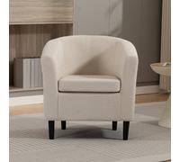 Unknown Beulah 68Cm Wide Beige Soft Fabric Accent Chair