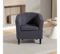 Unknown Beulah 68Cm Wide Charcoal Grey Soft Fabric Accent Chair