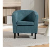 Unknown Beulah 68Cm Wide Teal Soft Fabric Accent Chair
