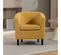 Unknown Beulah 68Cm Wide Yellow Soft Fabric Accent Chair