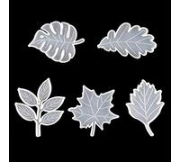 Unknown Brand Maple Leaf Coaster Mould, 5Pcs/Set, Silicone, Resin Leaves Mold, DIY Cup Pad Making, Home Decoration, Gifts