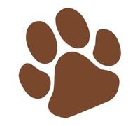 Unknown Cut Vinyl Dog Paw Print Sticker 6 x 6.5 cm (Brown)