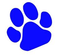 Unknown Cut Vinyl Dog Paw Print Sticker 6 x 6.5 cm (Dark Blue)