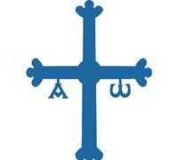 Unknown Cut Vinyl Sticker Cross Asturias 5 x 7 cm (Dark Blue)