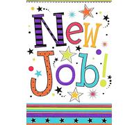 Unknown FANTASTIC COLOURFUL NEW JOB GREETING CARD, Modern New Job Greeting Card