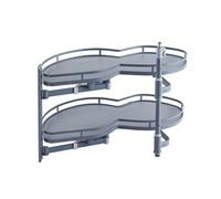 Unknown Fittingsco, Iviro Kidney Corner Swing Out Unit, Solid Base Baskets, Left Hand Swing, Fits 1000mm Cabinet (500mm Door Minimum)