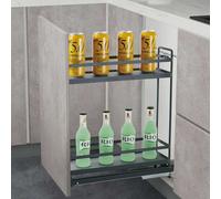 Unknown Fittingsco, Iviro Pullout Bottle Rack, 2 Solid Base Baskets, Universal Fitting, To Suit 150mm Cabinet