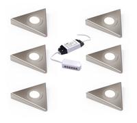 Unknown Fittingsco Nebbia Slimline Triangle Diffused Led Undercabinet Light, Brushed Nickel, Warm 3000K Or Natural 4000K, 12V, 1.8W, Ip44