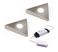 Unknown Fittingsco Nebbia Slimline Triangle Diffused Led Undercabinet Light, Brushed Nickel, Warm 3000K Or Natural 4000K, 12V, 1.8W, Ip44