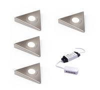 Unknown Fittingsco Nebbia Slimline Triangle Diffused Led Undercabinet Light, Brushed Nickel, Warm 3000K Or Natural 4000K, 12V, 1.8W, Ip44