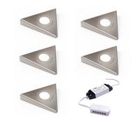 Unknown Fittingsco Nebbia Slimline Triangle Diffused Led Undercabinet Light, Brushed Nickel, Warm 3000K Or Natural 4000K, 12V, 1.8W, Ip44