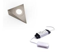 Unknown Fittingsco, Nebbia Triangle Diffused Led Undercabinet Light, Brushed Nickel, 1.8W, Ip44, 1 Light Kit & Driver, Natural White