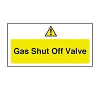 Unknown Gas Safety Sign - Warning Sign (Yellow, Plastic, 100 x 200 mm, Wall Mount, Minimalist Style)