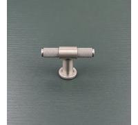 Unknown Harley & Wager, Chelmsford Knurled T-Knob Handle, Centre Fixing, Satin Nickel
