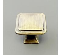 Unknown Harley & Wager, Haydock, Square Knob Handle, Centre Fixing, Dark Brushed Brass