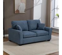 Unknown Lewiston 162Cm Wide 3 Seat Light Denim Blue Fabric Sofabed