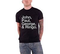 The Beatles T-Shirt John, Paul, George & Ringo Unisex Black XL