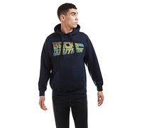 Official Back To The Future Mens Logo Pullover Hoodie Jumper Navy S-XXL