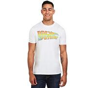 Back To The Future Men's Logo Regular Fit Crew Neck Short Sleeve T - Shirt, White (White White), Small