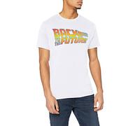 Back To The Future Men's Logo Regular Fit Crew Neck Short Sleeve T - Shirt, White (White White), X-Large