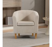 Unknown Millie 68Cm Wide Beige Soft Fabric Accent Chair