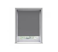 UNKNOWN No Drill Slate Grey Thermal Blackout Roller Blind 170cm Drop in Mid Grey | Size: 150 cm Unknown Mid Grey 150 cm