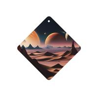 Unknown Planet Pattern Car Air Fresheners 4 Pcs Square Hanging Aromatherapy Tablets Scented Fresheners For Bedroom Bathroom