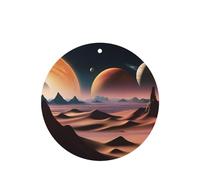Unknown Planet Pattern Car Air Fresheners 6 Pcs Round Shape Hanging Aromatherapy Tablets Scented Fresheners For Bedroom Bathroom