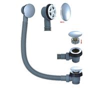 Unknown Rak Rakl9023 Easy Clean Bath Waste And Overflow Round Modern Bathroom Chrome