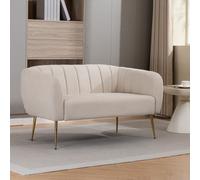 Unknown Stanton 135Cm Wide Beige Soft Fabric 2 Seat Accent Sofa