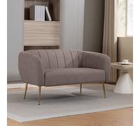 Unknown Stanton 135Cm Wide Brown Soft Fabric 2 Seat Accent Sofa