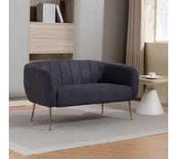 Unknown Stanton 135Cm Wide Charcoal Grey Soft Fabric 2 Seat Accent Sofa