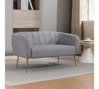 Unknown Stanton 135Cm Wide Grey Soft Fabric 2 Seat Accent Sofa