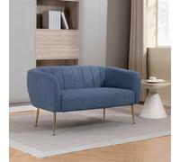 Unknown Stanton 135Cm Wide Light Denim Soft Fabric 2 Seat Accent Sofa