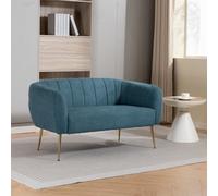 Unknown Stanton 135Cm Wide Teal Soft Fabric 2 Seat Accent Sofa