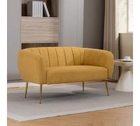Unknown Stanton 135Cm Wide Yellow Soft Fabric 2 Seat Accent Sofa