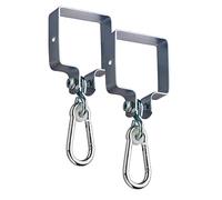 Unknown Swing Clamp (Set of 2), 9 x 9 cm, Galvanized with Nylon Buchse, Max Weight Recommendation 75 kg