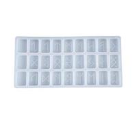 Unknown Viking Rune Stones Molding Kit, Transparent Silicone Mold for Epoxy Resin, Wicca Crystals Mold with Engraved Elder Futhark Alphabet, Witchcraft Jewelry Making