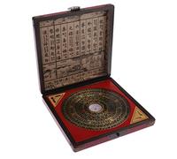 Unknown Vintage Feng Shui Luo Pan (Chinese Compass) with Wooden Case - Asian Oriental, 8.66 x 8.66 x 1.96inch