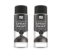 Unknown1 151 Multipurpose Black Satin Spray Paint - Multi-Surface Paint for Metal, Plastic, Brick, Wood, and Paper - Spray Paint For Interior and Exterior Use - 400ml (Pack of 2)