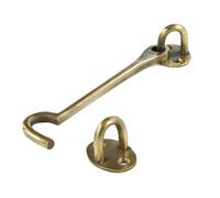 Unlacquered Aged Solid Brass Cabin Hook Door Latch Cabinet Lock Gate Catch 150mm 6"