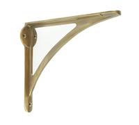 Unlacquered Aged Solid Brass Vintage Antique Industrial Metal Shelf Bracket Wall Support Heavy Duty