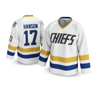 UNLC #17 Charlestown Chiefs Hockey Jersey, White, XL