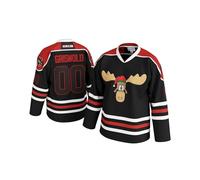 UNLC Griswold Moose Youth Clark #00 Hockey Jersey-X-Mas Vacation Stitched Letters & Numbers,Fan Apparel, Polyester, Kids S-XL, Black, S