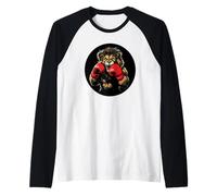 Unleash the Beast with this Lion Wearing Boxing Gloves Raglan Baseball Tee